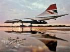 Concorde G-BBDG on the ground Fairford 1975 now at Brooklands Museum Surrey ...16x12 Signed by Captain Mike Bannister and Photographer Adrian Meredith