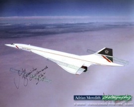 Concorde G-BOAG over Preswick, Scotland - Signed 16x12