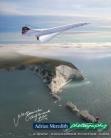 Concorde G-BOAG Flying over the Needles Isle of Wight England 1986 - Signed 16x12
